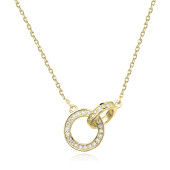 Colier argint placat cu aur galben cercuri intrepatrunse cu pietre DiAmanti Z1201N_G-DIA